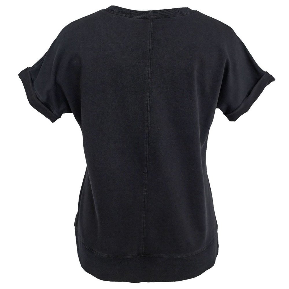 NWT Green Tea - Enzyme Wash Casual Short Sleeve Top Black - Sizes Various - Picture 2 of 3